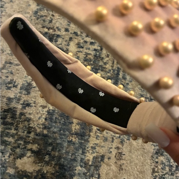 Lele Sadoughi Pearl-Embellished Pink Headband